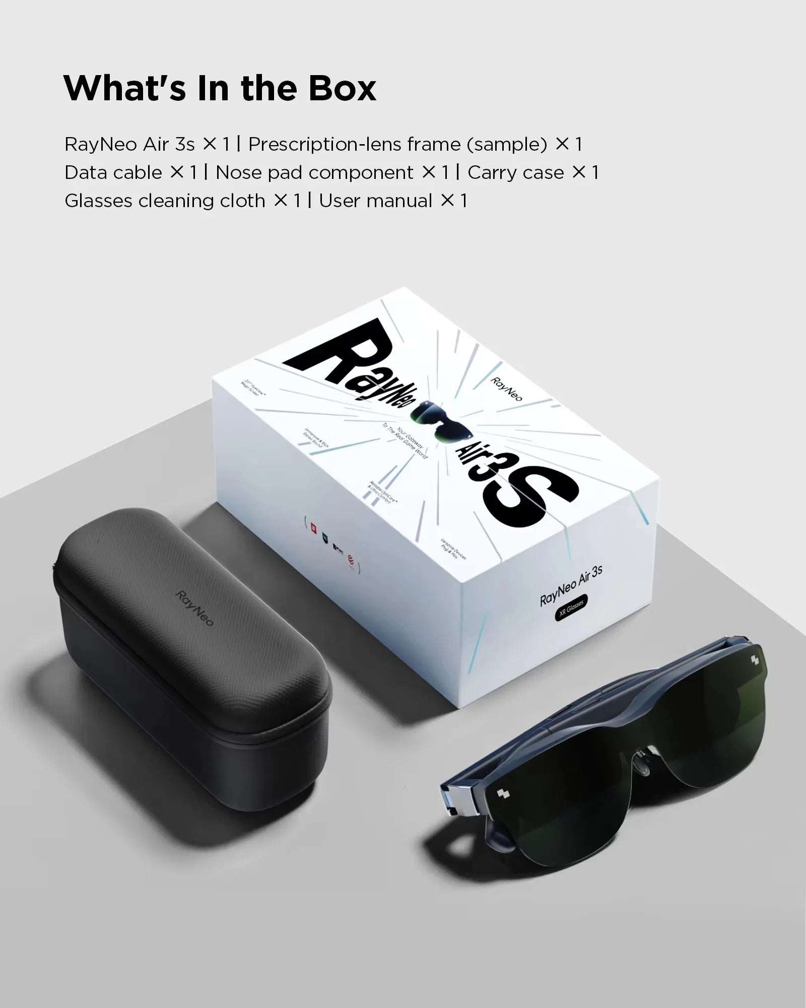 RayNeo Air 3S AR Glasses OLED 201'' Screen Display 3D HD Private Cinema Pocket TV for Mobile Phone Computer PS 5 Game Machine